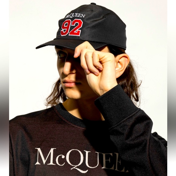 ALEXANDER MCQUEEN 92 LOGO EMBROIDERED SPORT BASEBALL HAT SIZE MEDIUM NEW - Picture 2 of 7